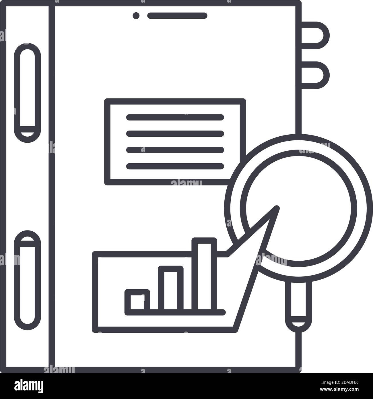 Management analysis icon, linear isolated illustration, thin line ...