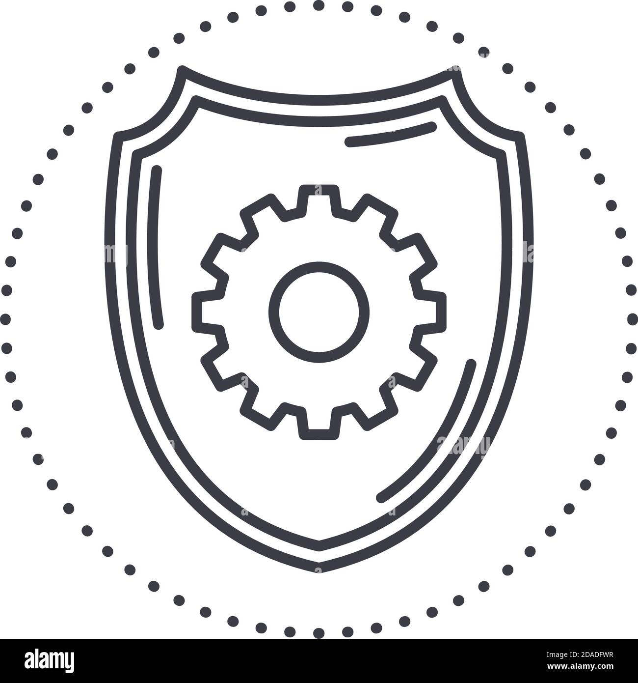 Security system icon, linear isolated illustration, thin line vector ...