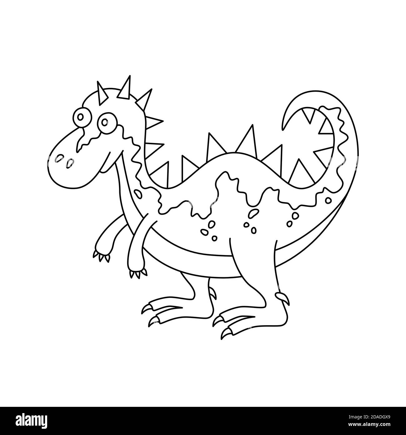Cute dinosaur. Hand drawn dino. Vector illustration in doodle and ...