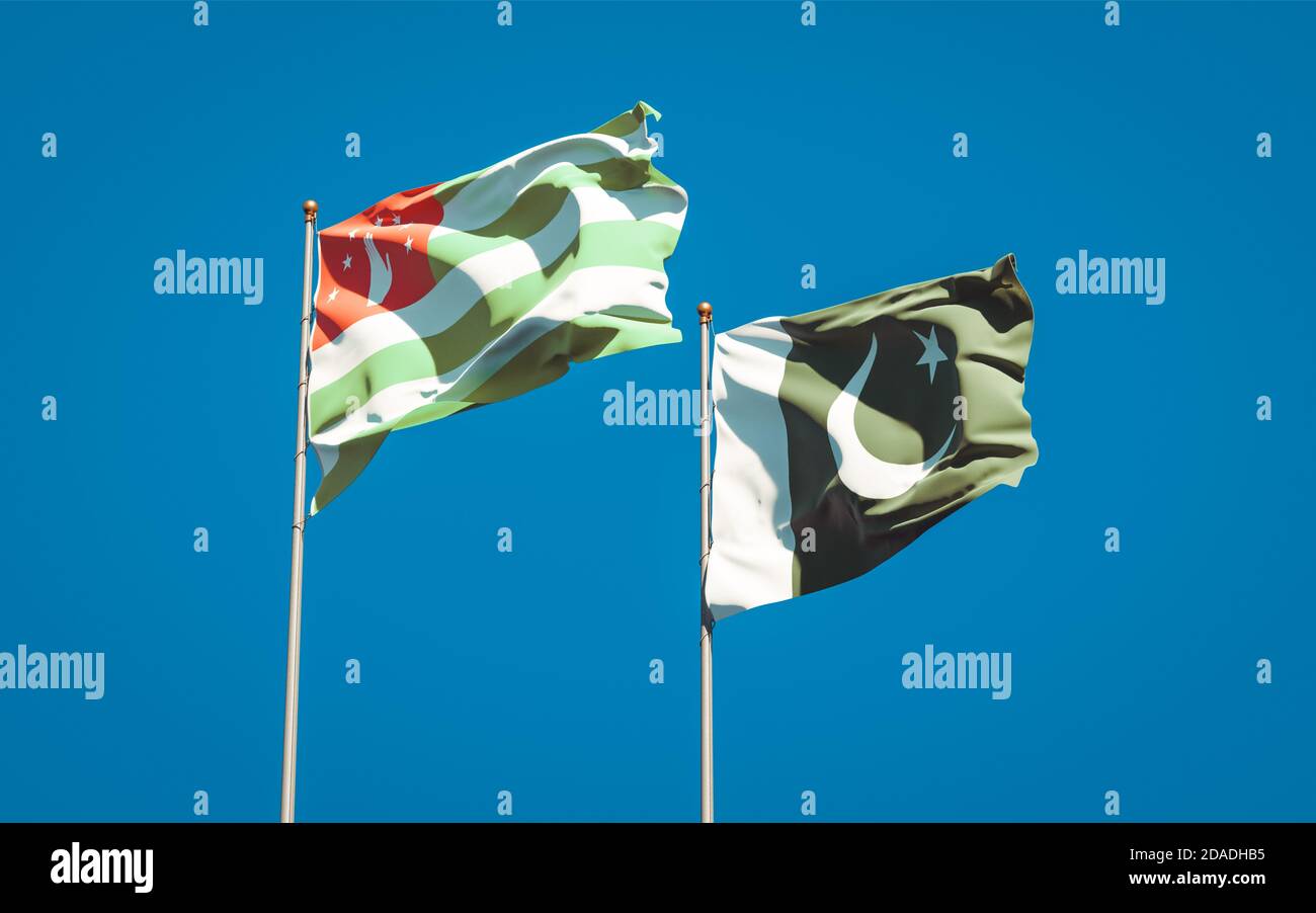 Beautiful national state flags of Pakistan and Abkhazia together at the ...