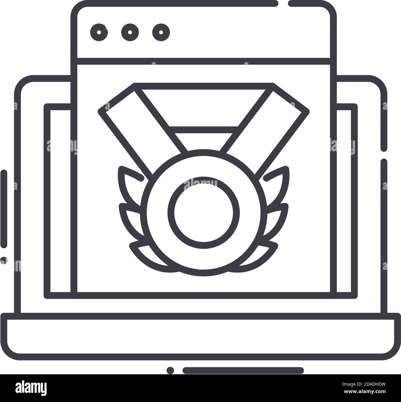 Search engine optimization excellence icon, linear isolated illustration, thin line vector, web design sign, outline concept symbol with editable Stock Vector