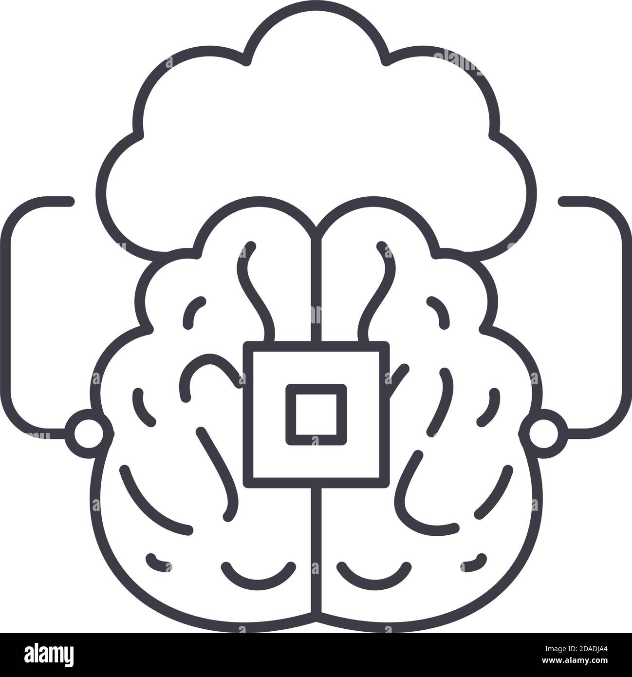Machine learning icon, linear isolated illustration, thin line vector ...