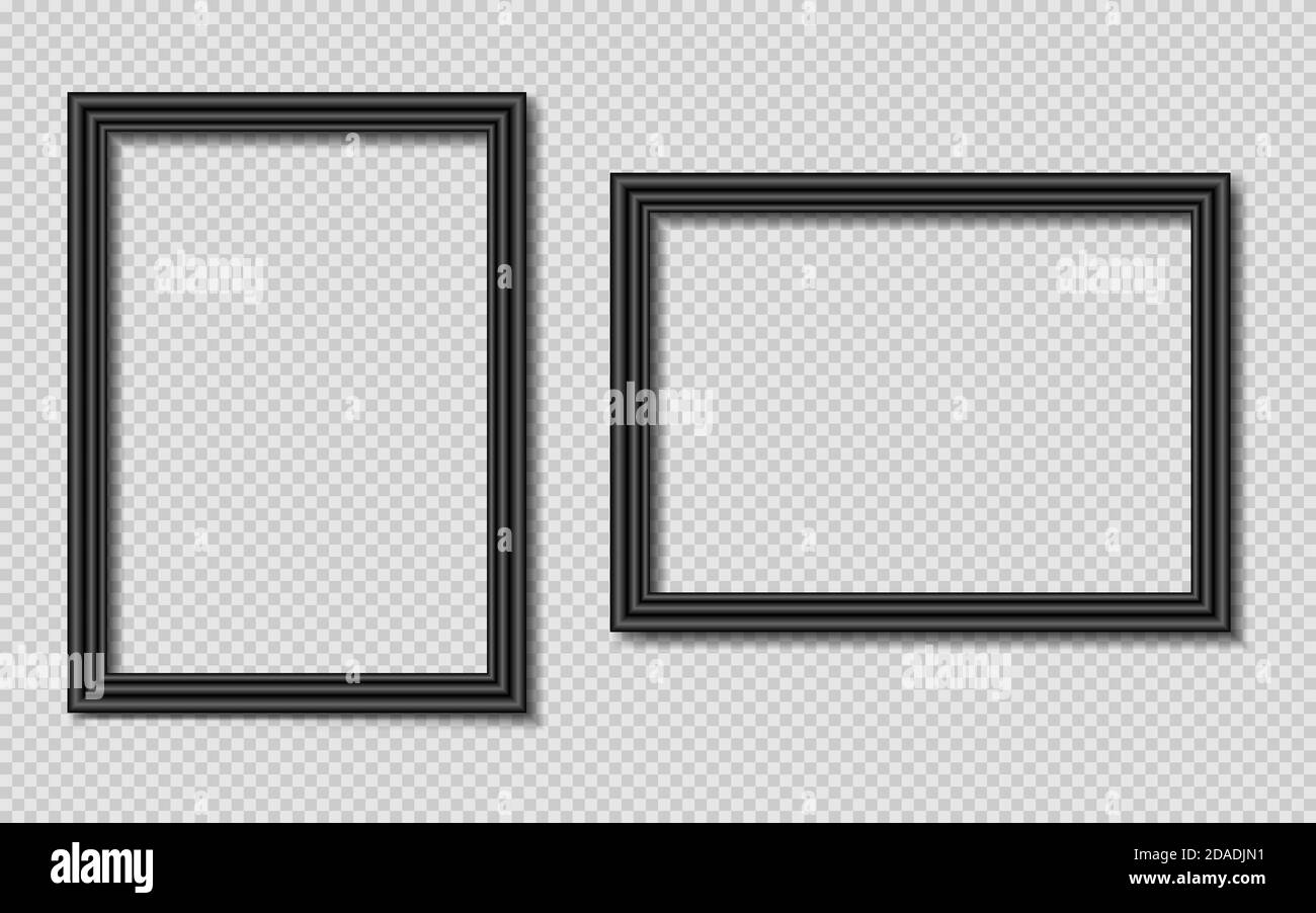 Frames for pictures or photographs on a transparent background. EPS 10
