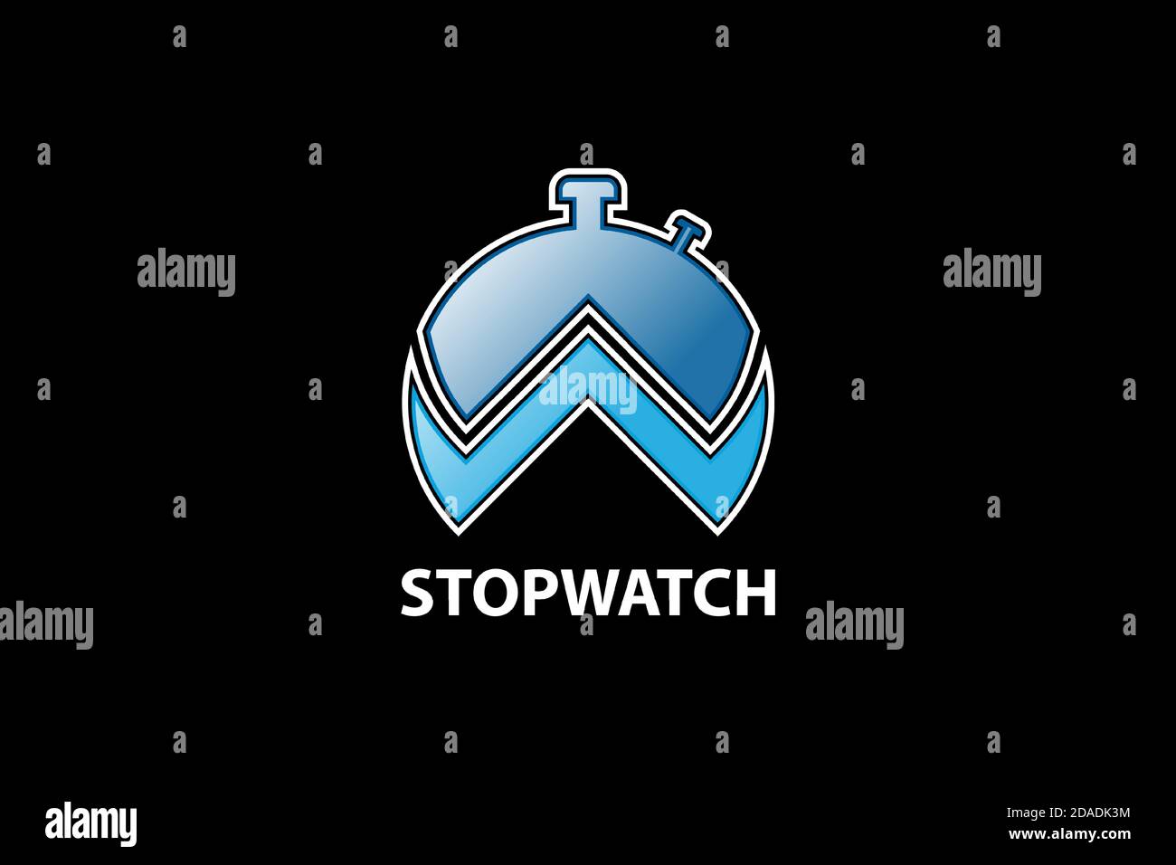Stopwatch logo with letter W design concept, countdown vector icon and