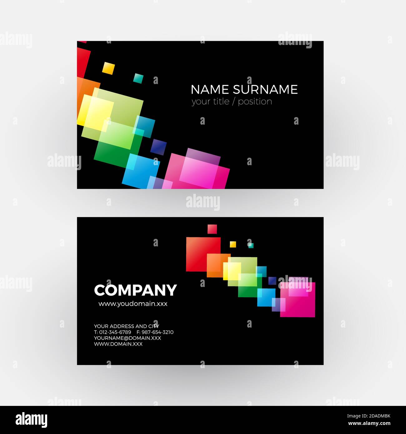 Vector abstract rainbow squares and pixel on black background ...