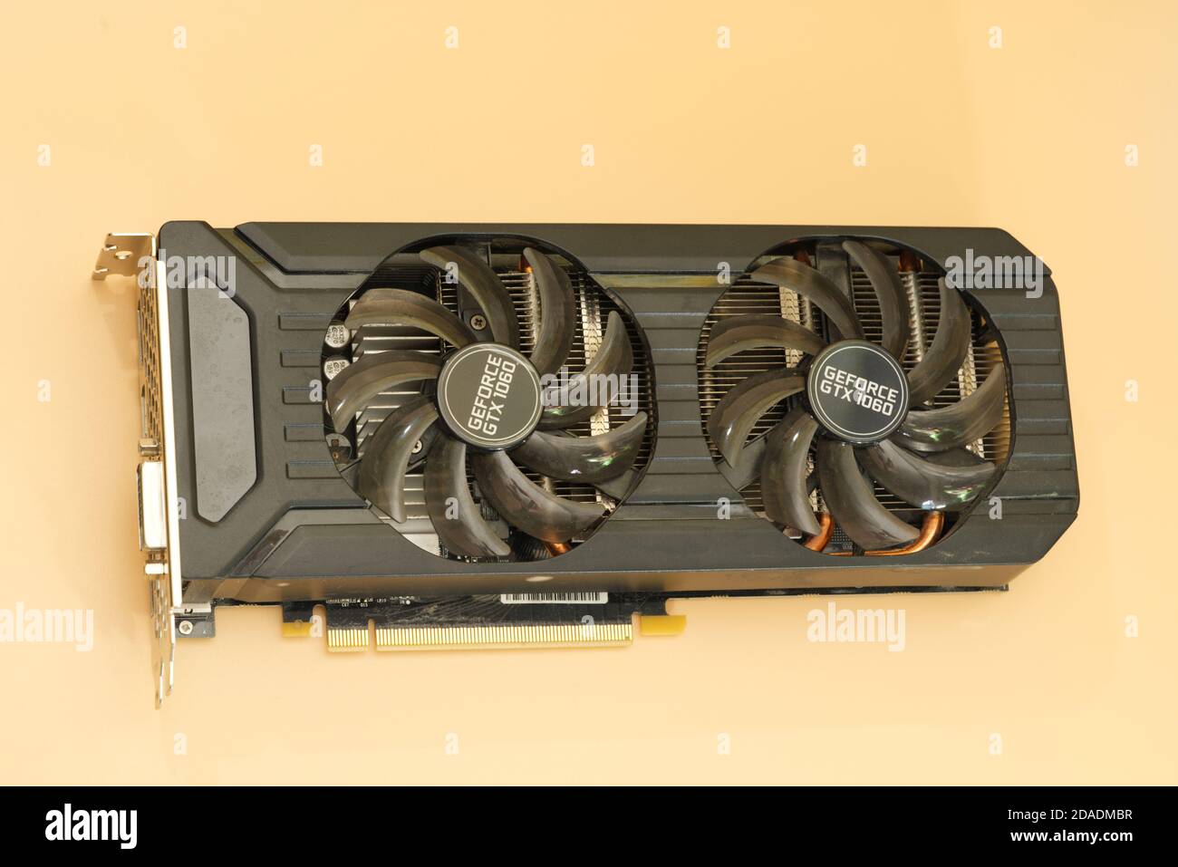 palit dual nvidia geforce gtx 1060 video card used top view  Stock Photo