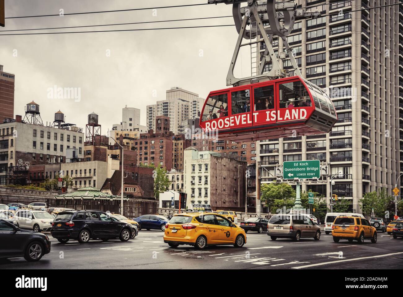 Roosevelt Island cable tram car that connects Roosevelt Island to