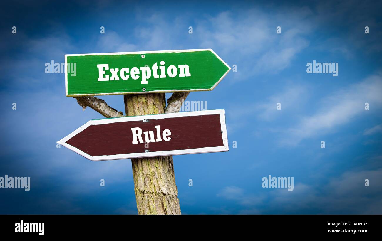 Exception to the rule hi-res stock photography and images - Alamy