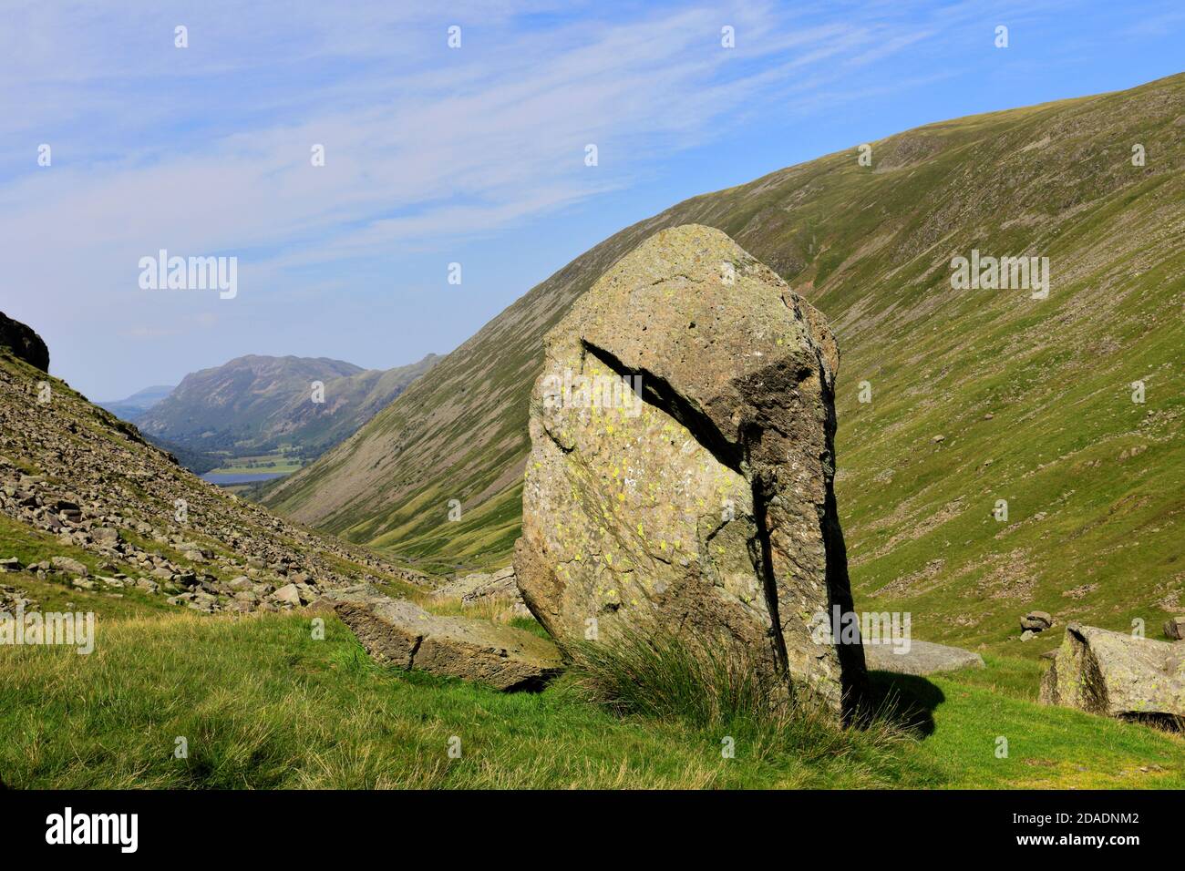 View of The Kirkstone rock, Kirkstone pass, Lake District National Park ...