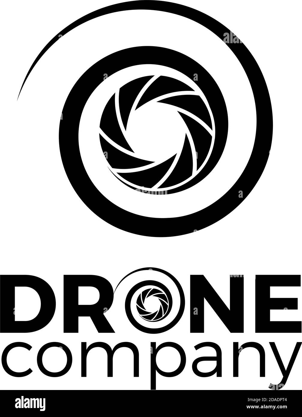 Abstract drone flight quadrocopter, simple vector icon Stock Vector