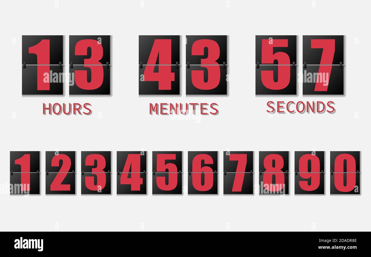 Flip clock showing how much time hours, minutes and seconds. Flip board