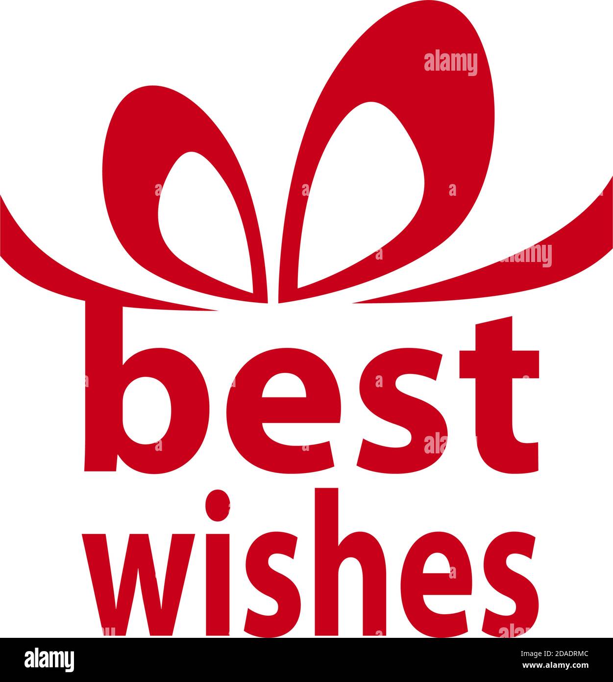 Vector creative box for gift with best wishes, text of word Stock