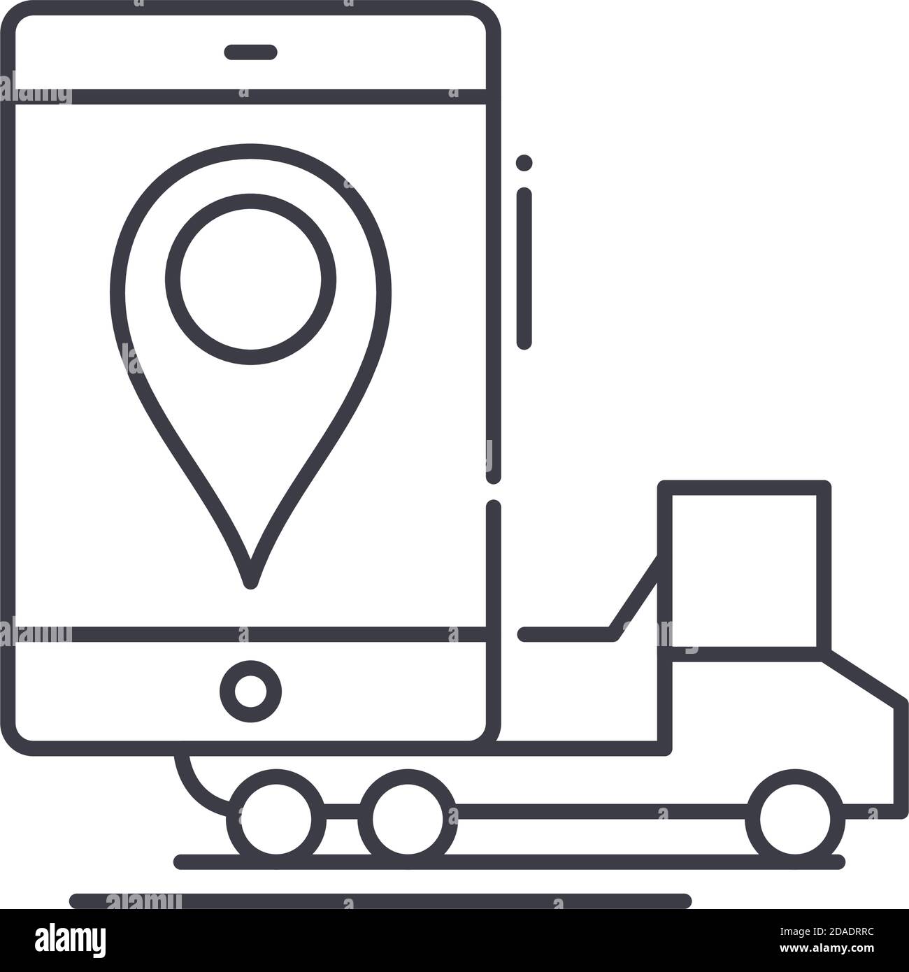 Logistics tracking icon, linear isolated illustration, thin line vector ...