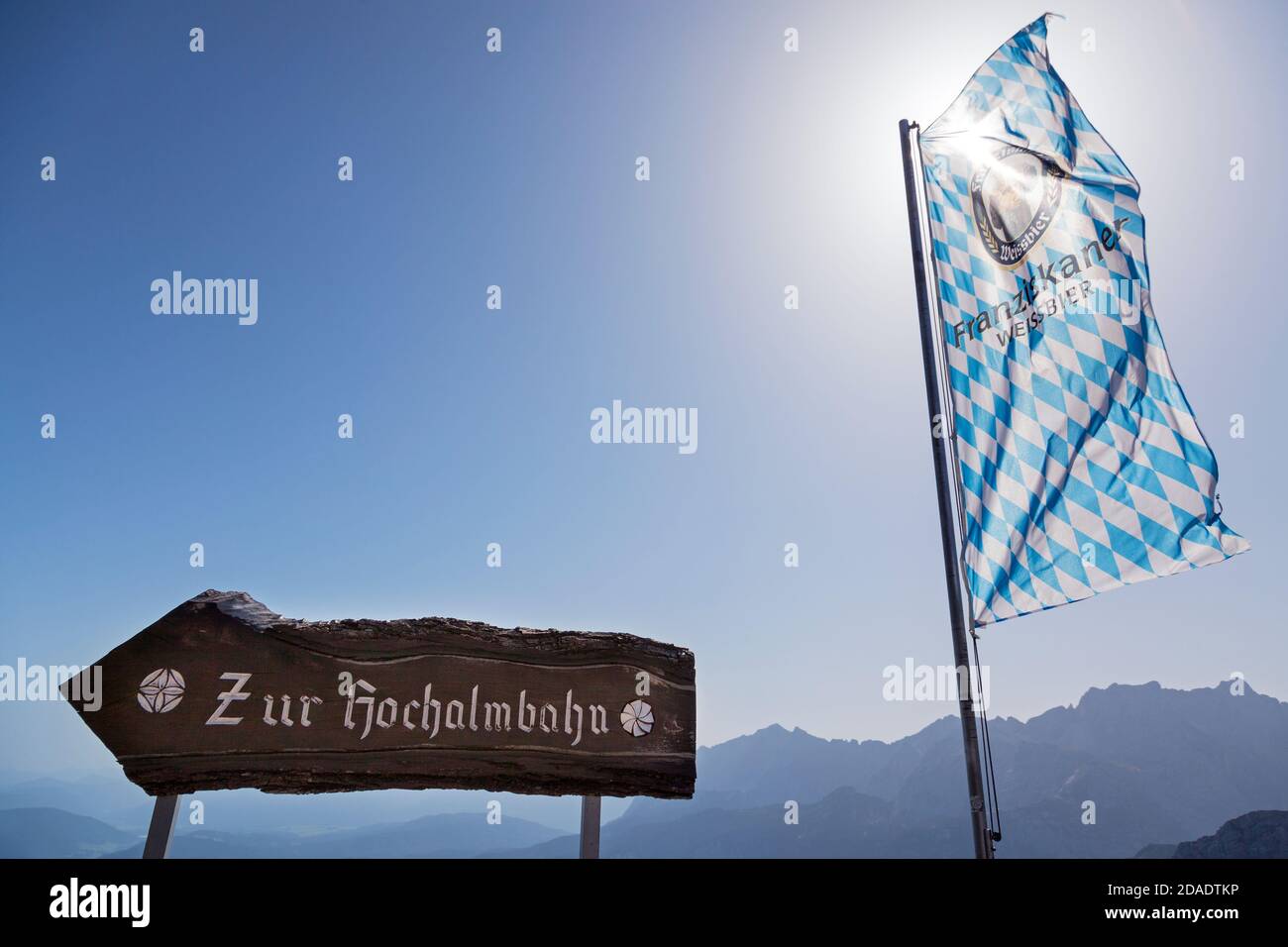geography / travel, Germany, Bavaria, Garmisch- Partenkirchen, destination board on the Osterfelderkop, Additional-Rights-Clearance-Info-Not-Available Stock Photo