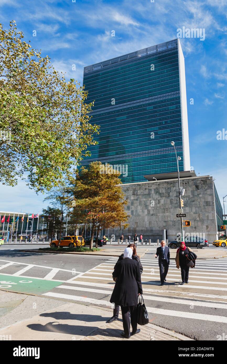 United Nations headquarters building, New York City, New York State, United States of America. Stock Photo