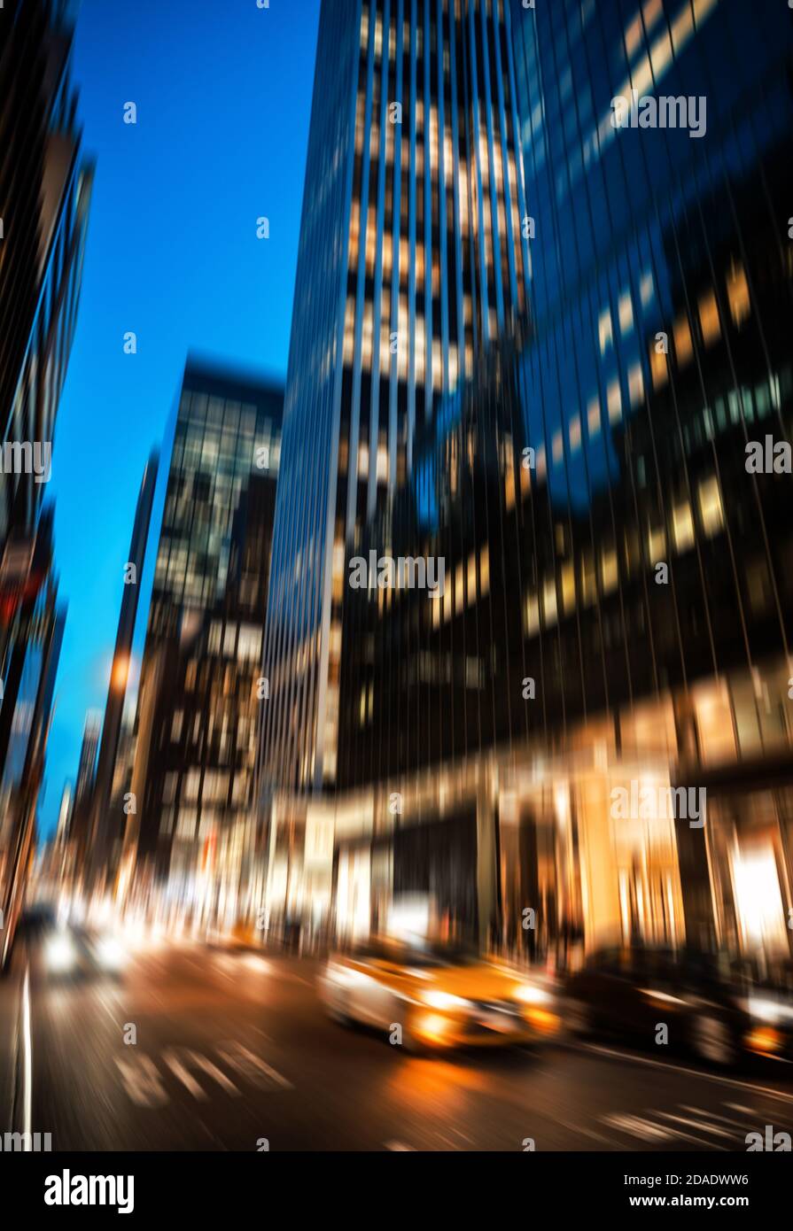 Abstract image of New York City streets at night. Illumination and ...