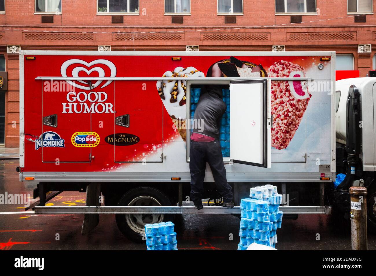 NEW YORK, USA - May 03, 2016: Manhattan street scene. Ice Cream Delivery in New York City Stock Photo