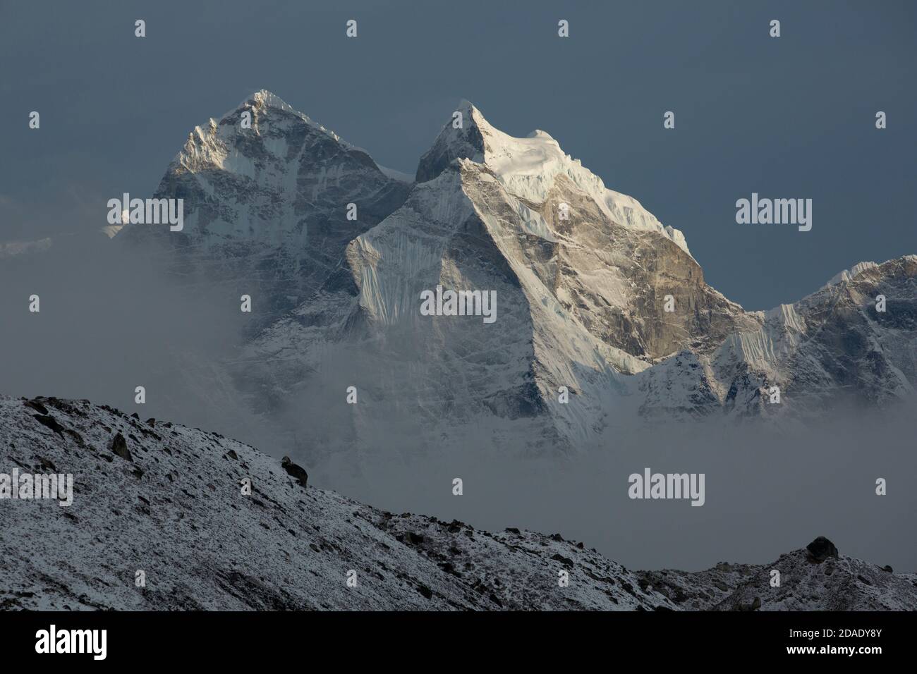 geography / travel, Nepal, Solo Khumbu, Hinku Himal, Kang Taiga massif, Additional-Rights-Clearance-Info-Not-Available Stock Photo