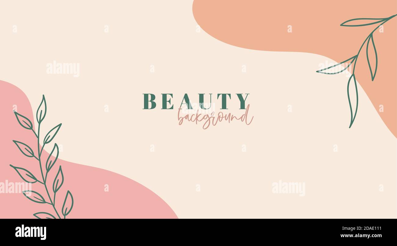 Beauty background. Abstract trendy organic minimal template. Vector floral backdrop with copy space for text Stock Vector
