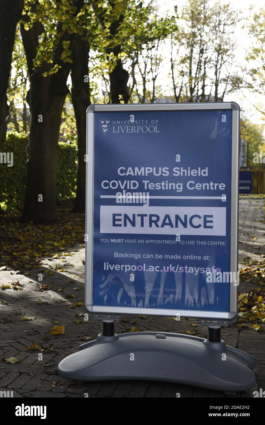 Campus shield COVID Testing Centre signage, on campus at the University ...