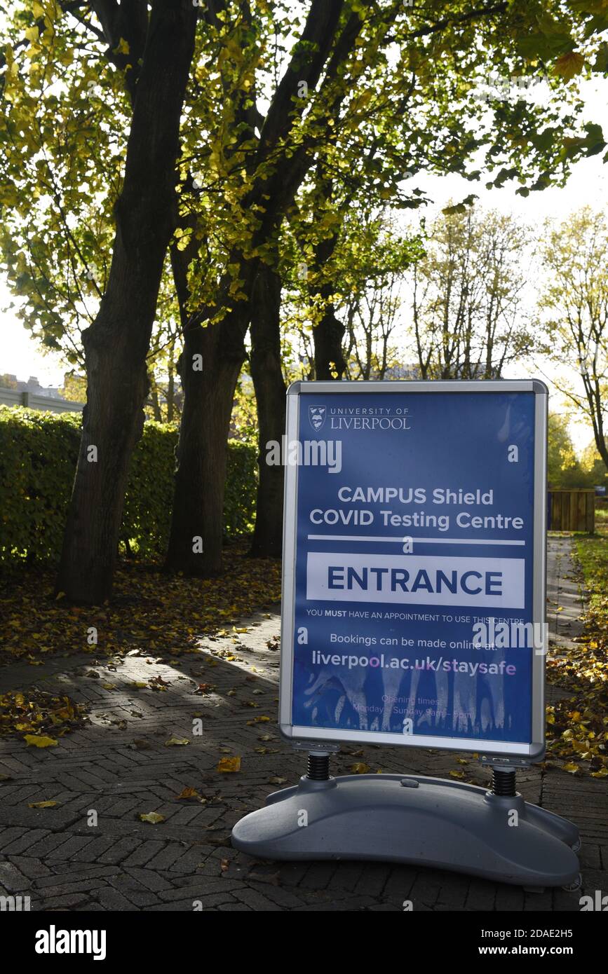 Campus shield COVID Testing Centre signage, on campus at the University ...