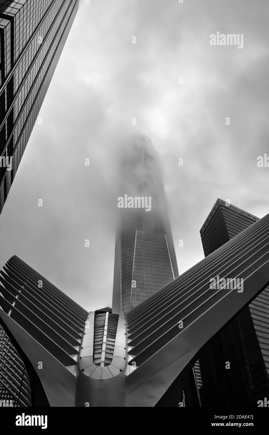 World trade center construction Black and White Stock Photos & Images ...