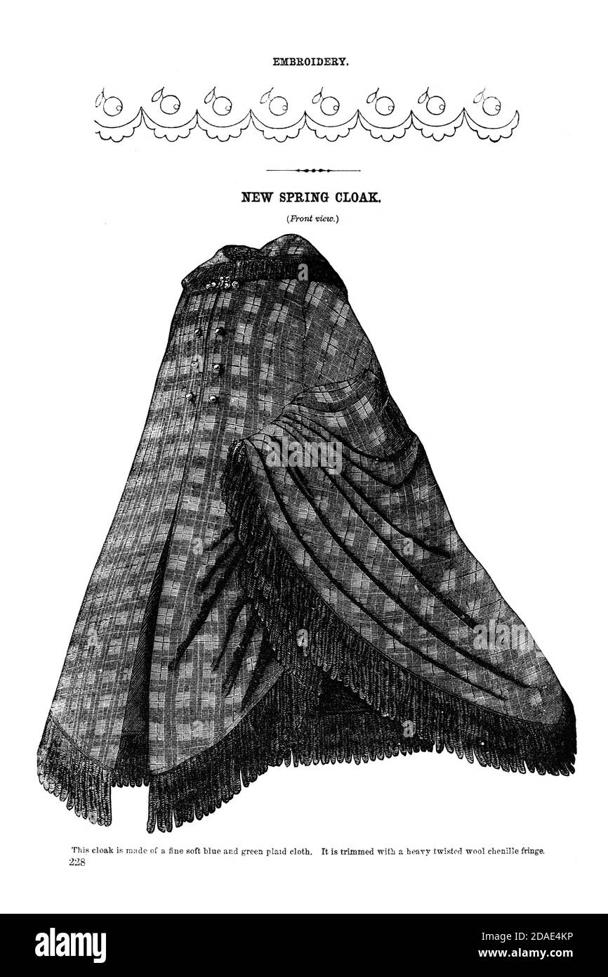 Godey's Fashion for March 1864 from Godey's Lady's Book and Magazine, Marc, 1864, Volume LXIX, (Volume 69), Philadelphia, Louis A. Godey, Sarah Josepha Hale, Stock Photo