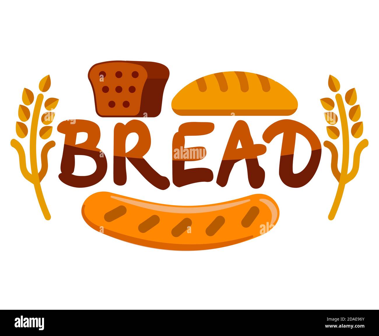 illustration of the bakery and bread logo and signboard Stock Vector