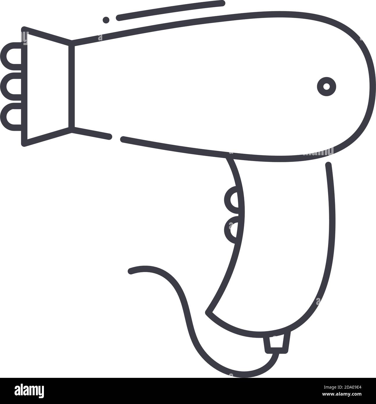 Blow dryer icon, linear isolated illustration, thin line vector, web
