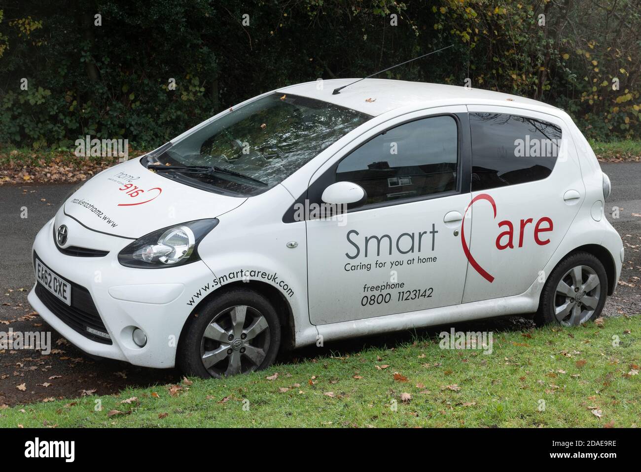 Small car used by a care worker or carer from home care agency SmartCare Stock Photo