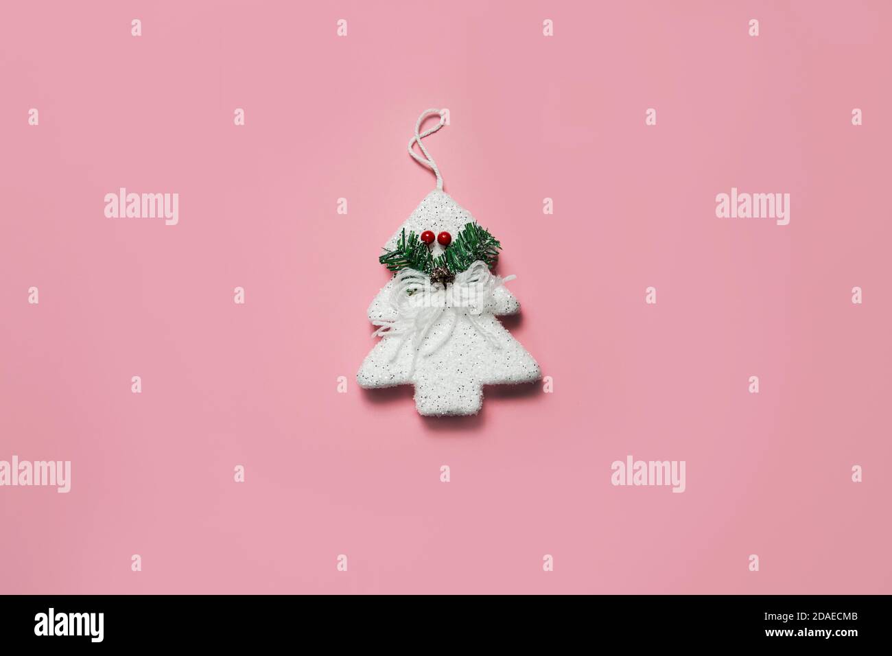 christmas decoration on a pink background Stock Photo