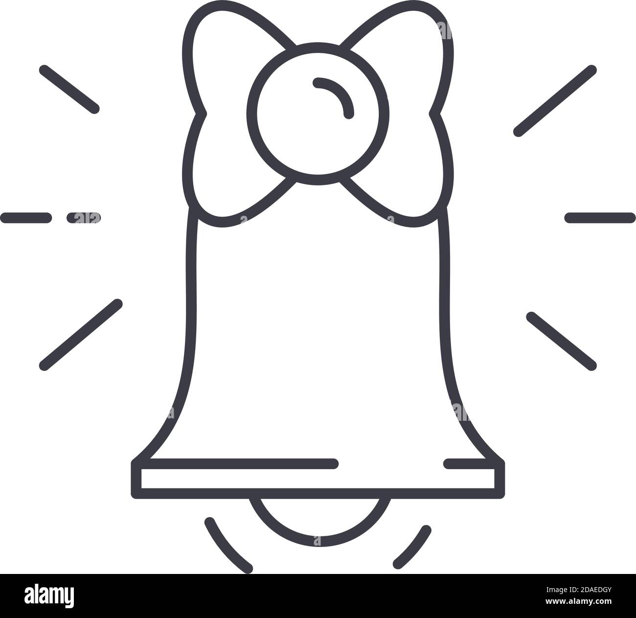 Bell icon, linear isolated illustration, thin line vector, web design ...
