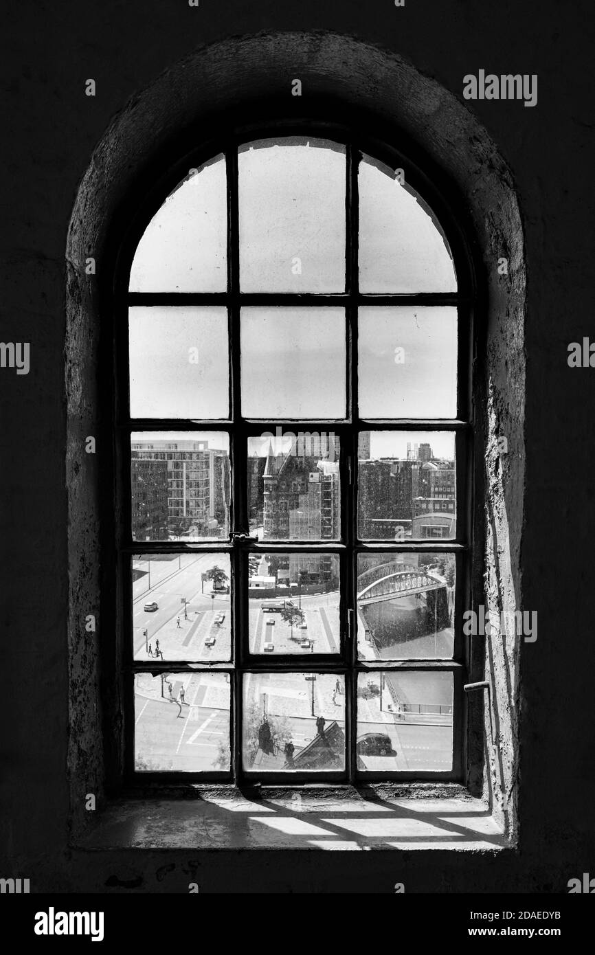 Europe, Germany, Hanseatic City of Hamburg, windows of the office buildings Stock Photo