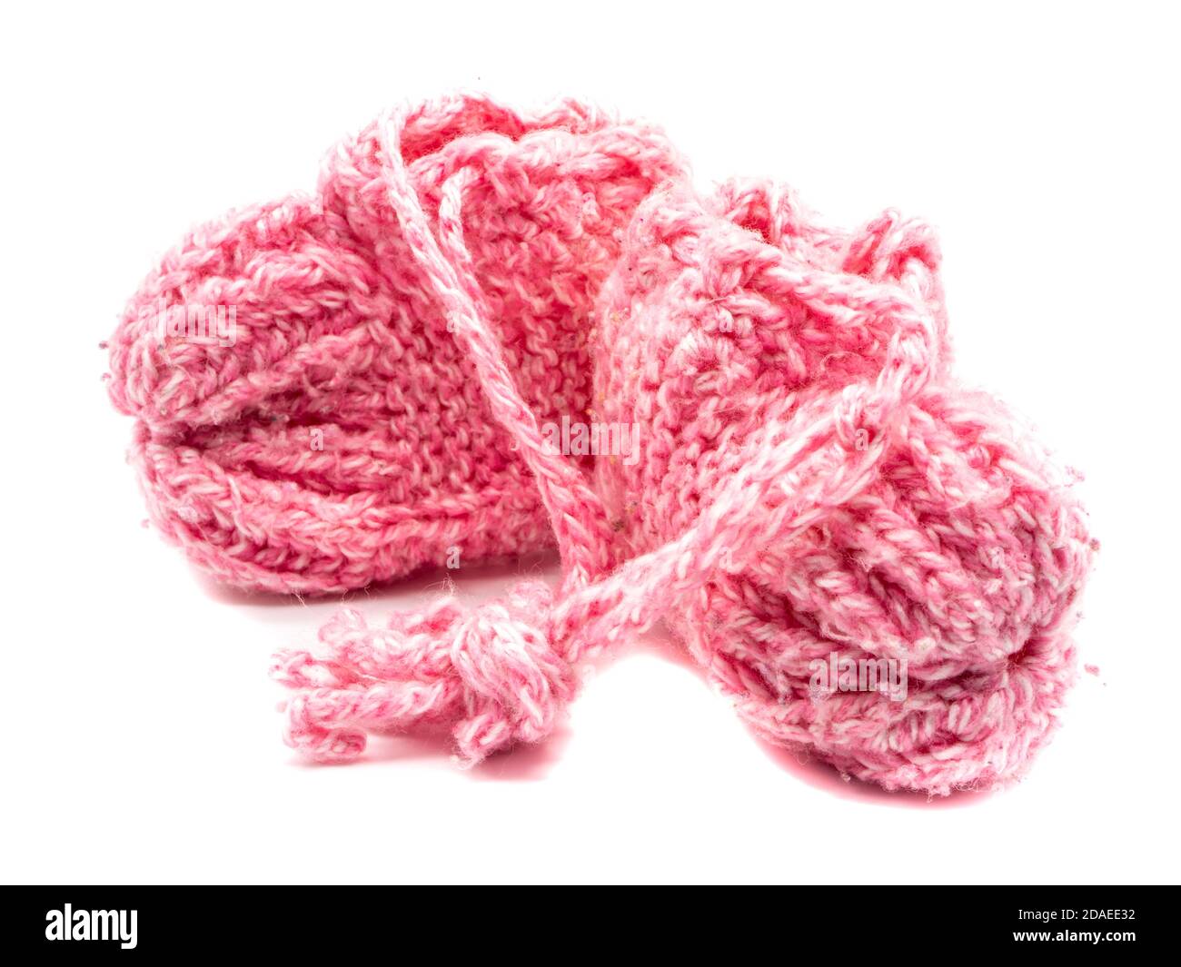 Baby shoes knitted isolated on white background Stock Photo - Alamy