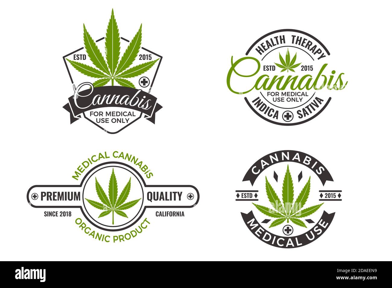 Medical Cannabis Labels and Logos Stock Vector Image & Art Alamy
