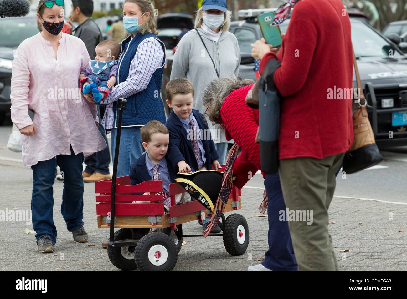 Veterans Car Parade held in Lexington, MA USA on Wednesday, November 11