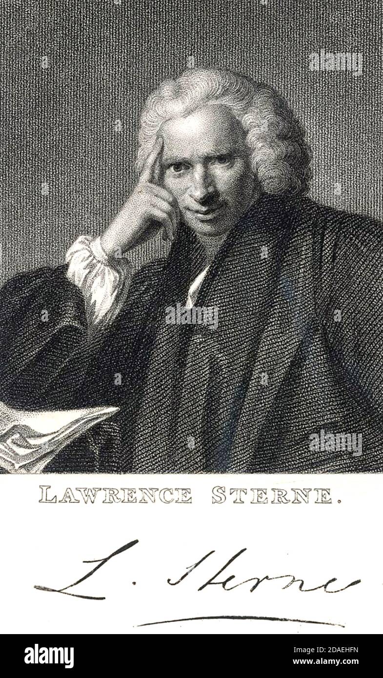LAURENCE STERN (1713-1768) Anglo-Irish novelist and clergyman in 1760. Stock Photo