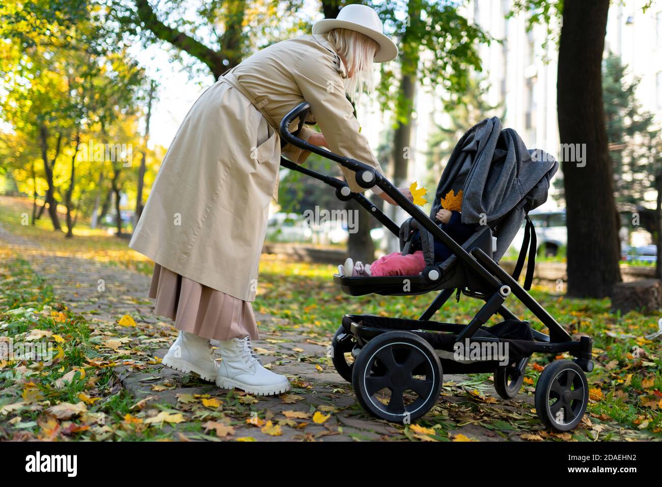 Newborn baby in pram hi-res stock photography and images - Alamy