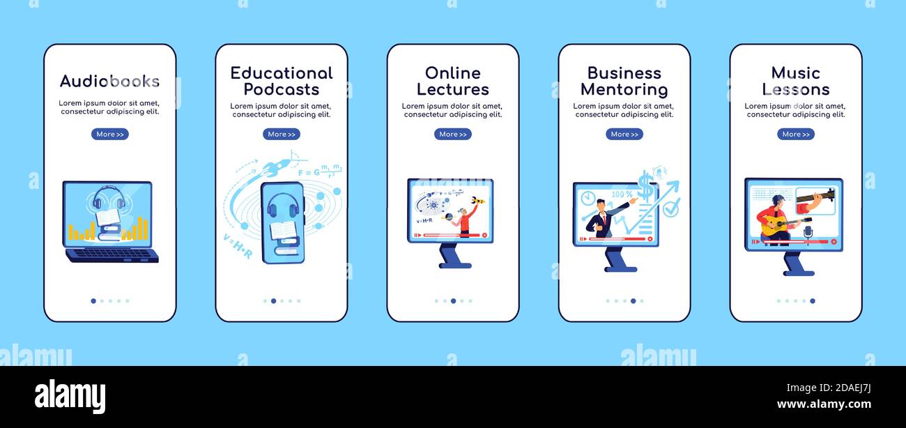 E learning onboarding app screen Stock Vector Image & Art - Alamy