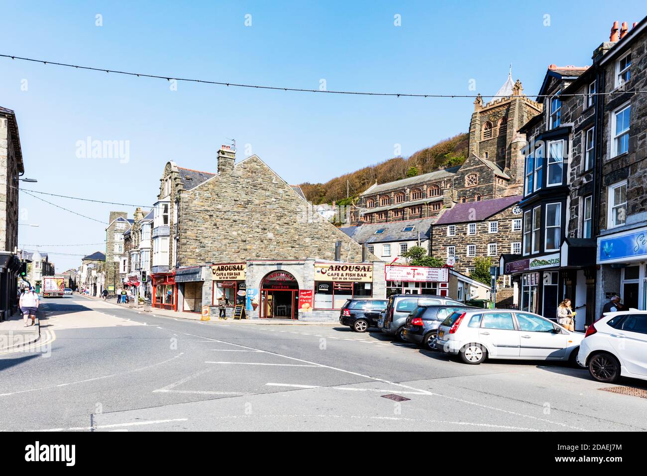Barmouth is a seaside town and community in the county of Gwynedd, north-western Wales, Barmouth, Wales, UK, Barmouth town, Barmouth Wales, barmouth Stock Photo