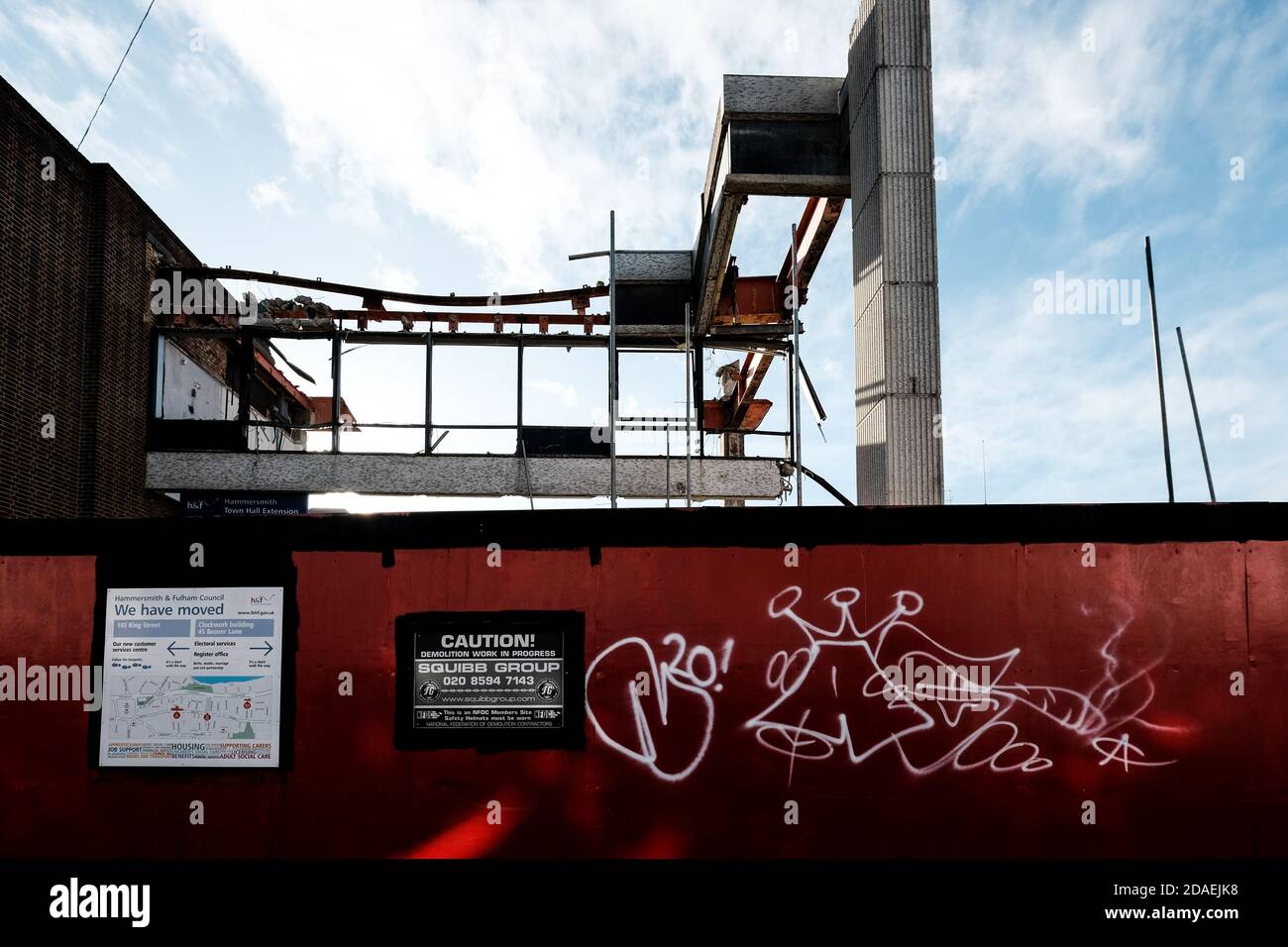Hammersmith Town Hall Demolition Stock Photo Alamy