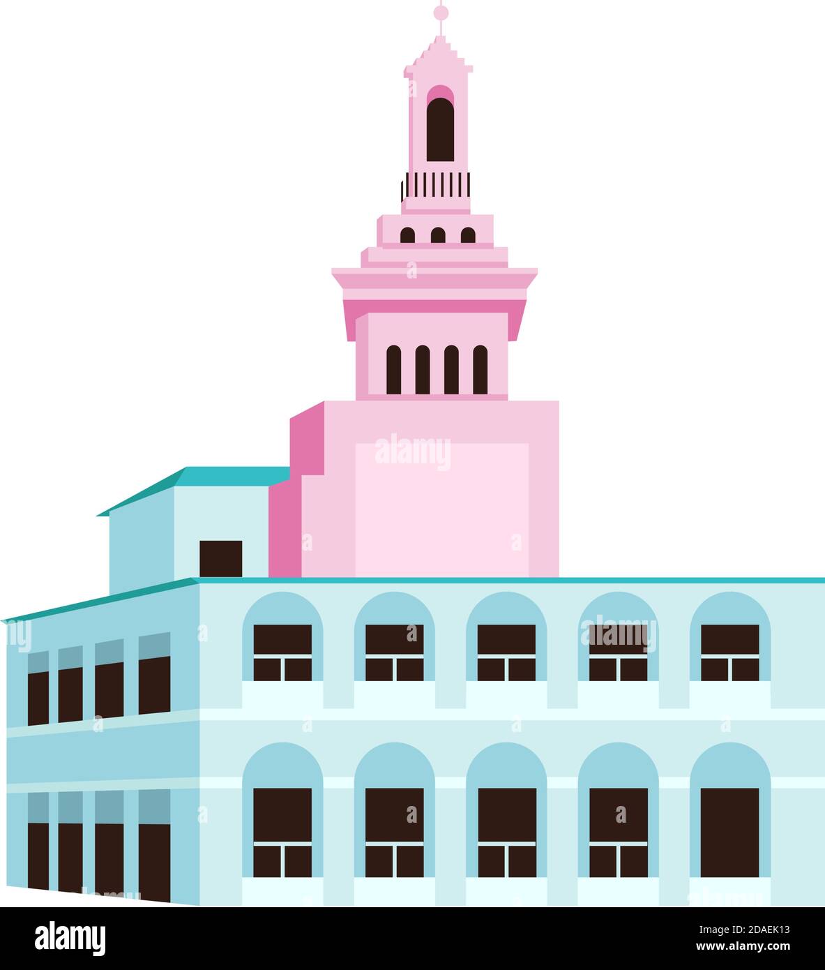Old Havana flat color vector object Stock Vector