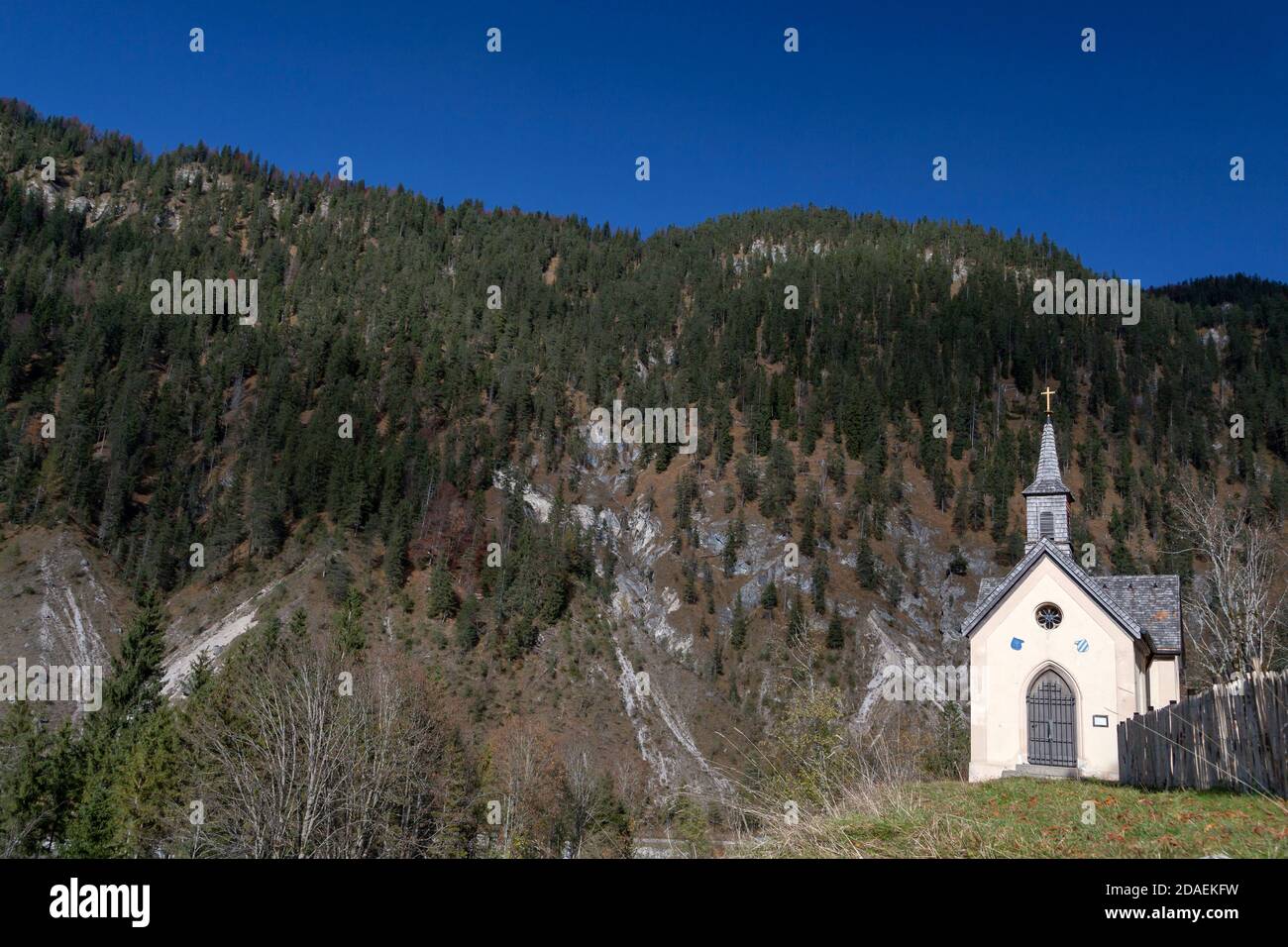 geography / travel, Germany, Bavaria, Lenggries, chapel in Vorderriss, Lenggries in Upper Bavaria, Additional-Rights-Clearance-Info-Not-Available Stock Photo