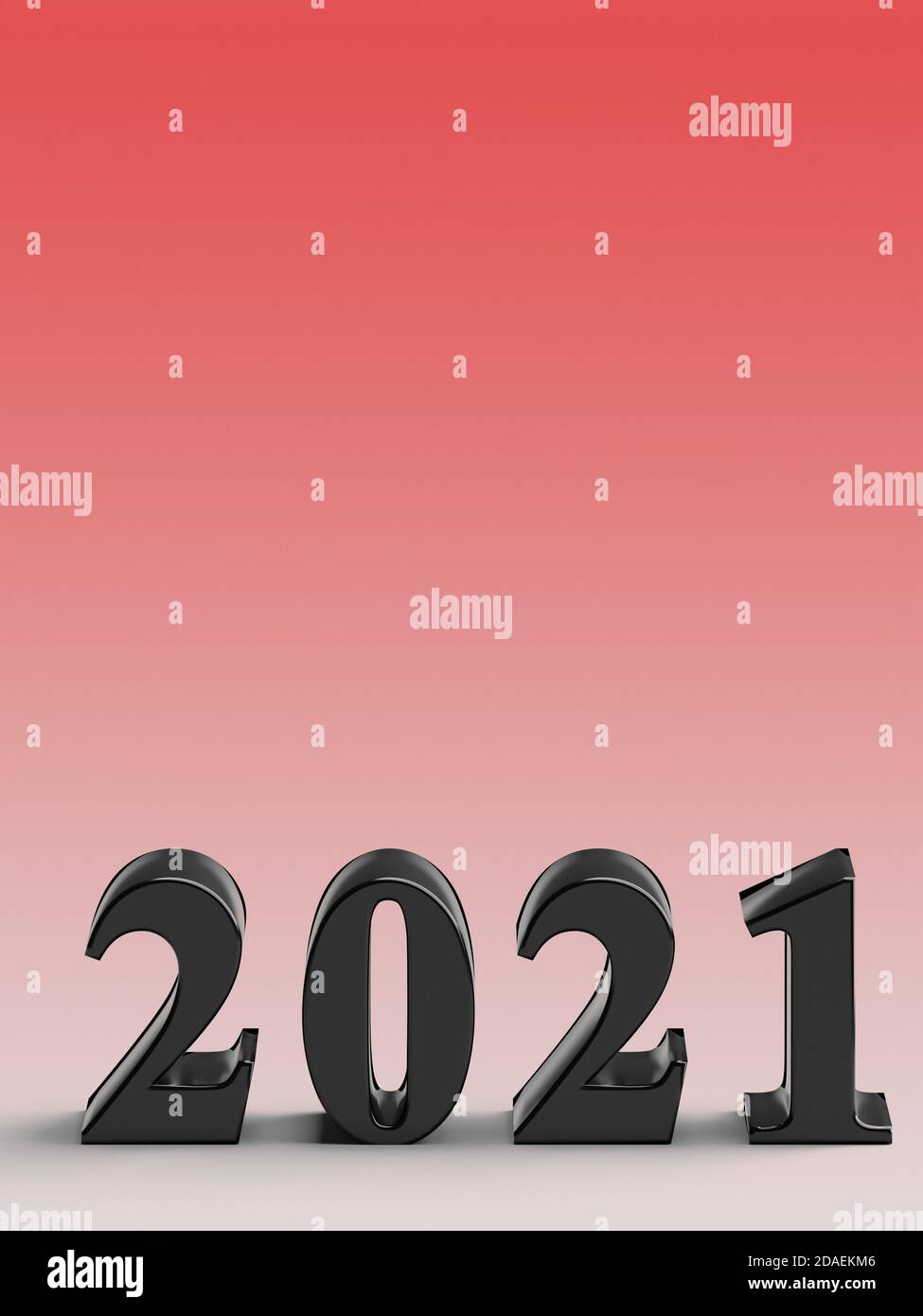 Number 2021 of new year on red background. 3d rendering Stock Photo Alamy