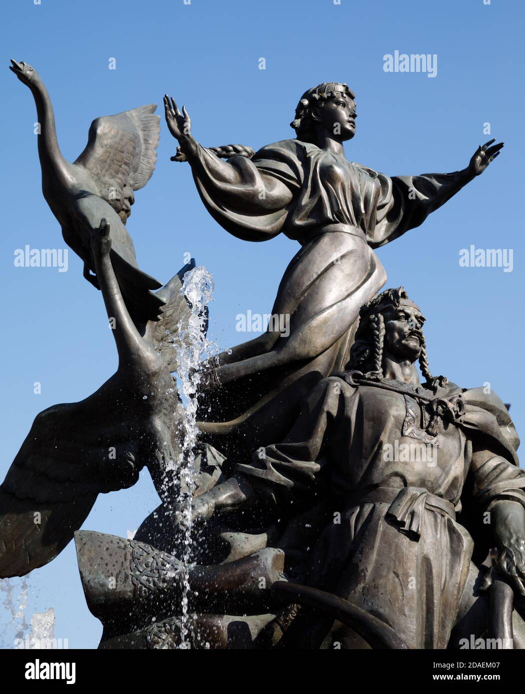 KIEV, UKRAINE - May 04, 2017: Statue of Founders of Kiev at ...