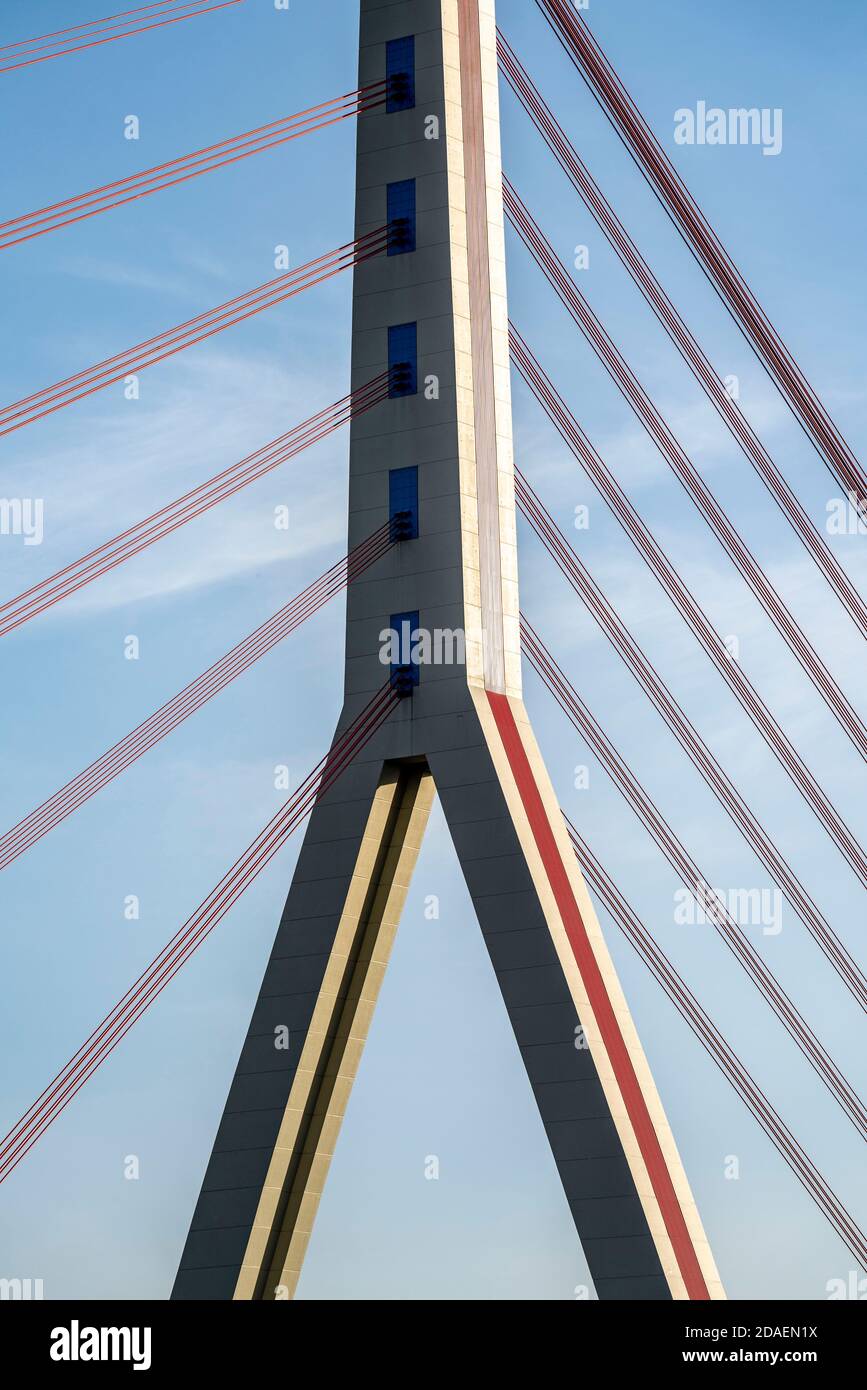 The Fleher Bridge, In Düsseldorf Flehe, Over The Rhine, Motorway Bridge ...