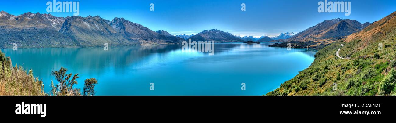Lake Wakatipu near Queenstown in New Zealand Stock Photo