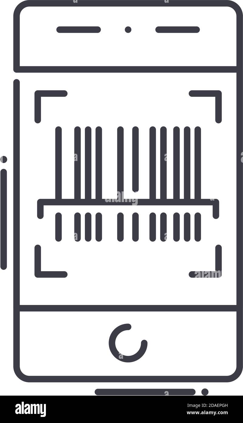 Barcode icon, linear isolated illustration, thin line vector, web ...