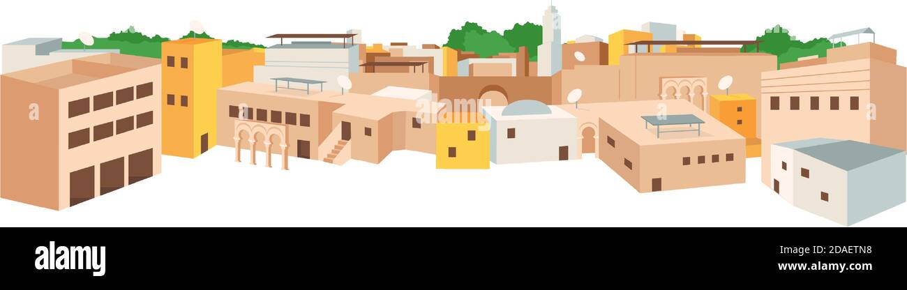 Arab medina flat color vector object Stock Vector