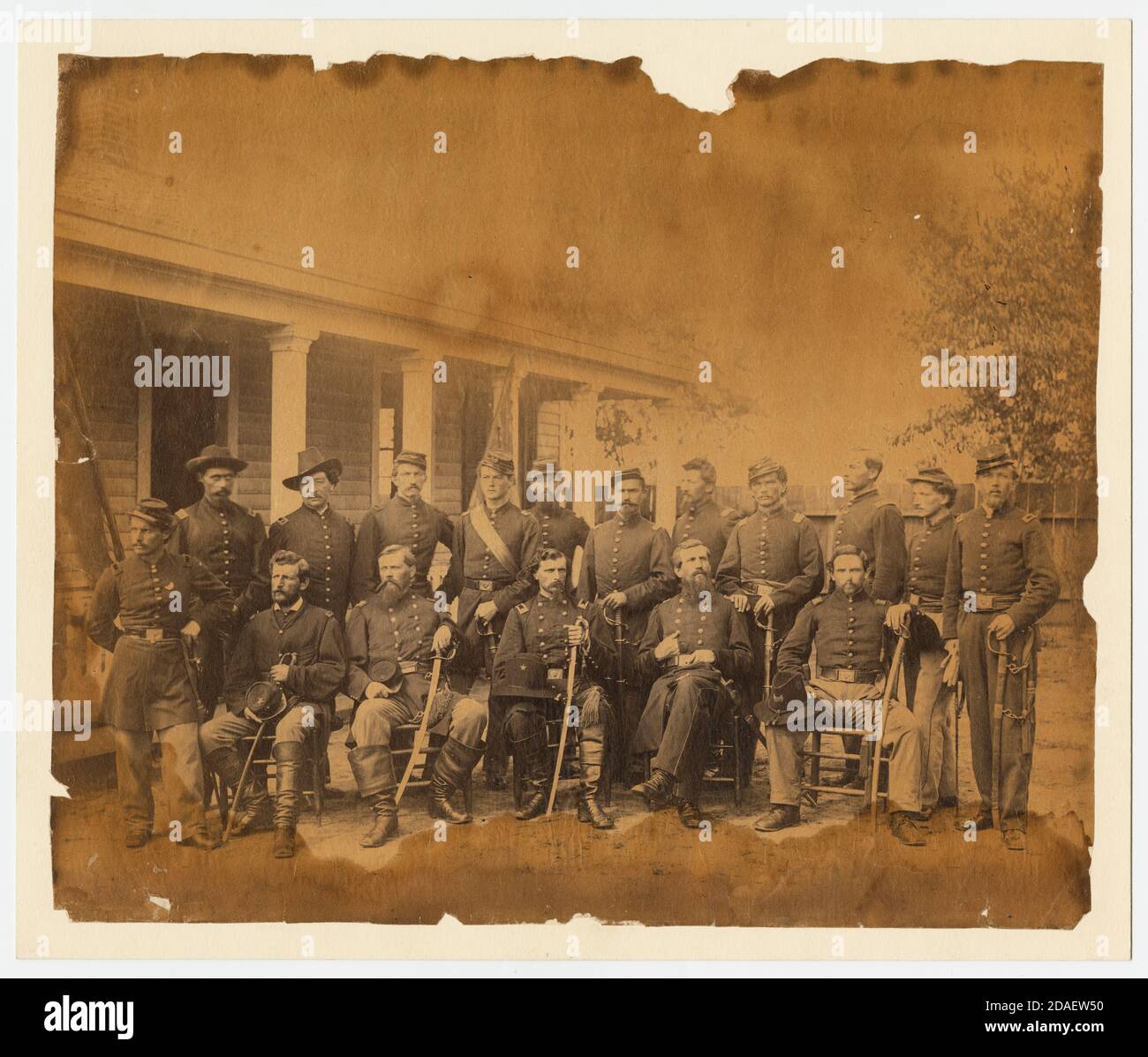 Officers of the 82nd Regiment of Illinois in camp, Atlanta, Georgia, 1864. Stock Photo